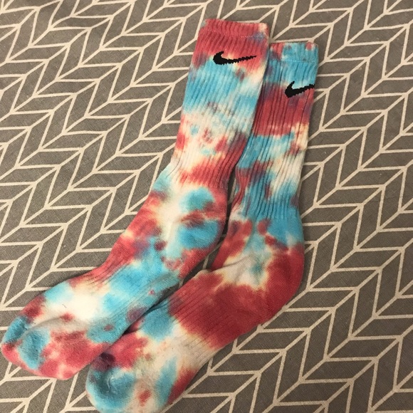 red tie dye nike socks